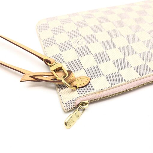 Louis Vuitton - Neverfull Pochette Damier Azur Rose Ballerine - Image 7