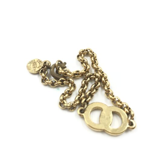 Celine - Gold Plated Chain Bracelet With Logo Charm - Image 7