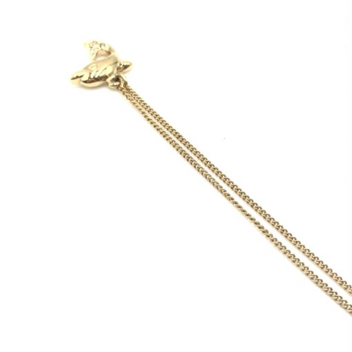 Christian Dior - Dolphin Motif Rhinestone Gold Plated Necklace - Image 7