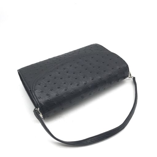 No brand - Black Ostrich Leather Bag - Image 7