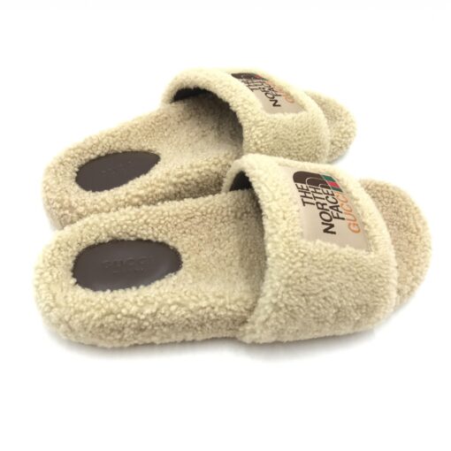 Gucci - North Face collaboration shearling slide sandals - Image 8