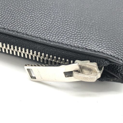 Yves Saint Laurent - Black leather zip portfolio clutch - Image 8