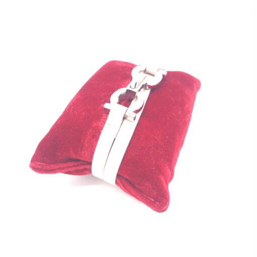 Salvatore Ferragamo - Gancini Bracelet, Pink leather - Image 8