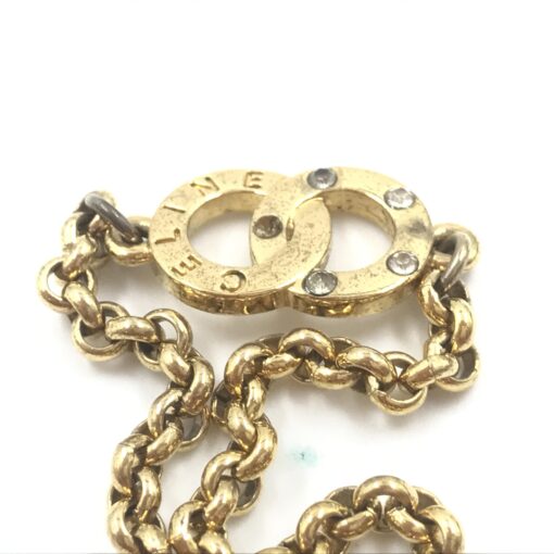 Celine - Gold Plated Chain Bracelet With Logo Charm - Image 8