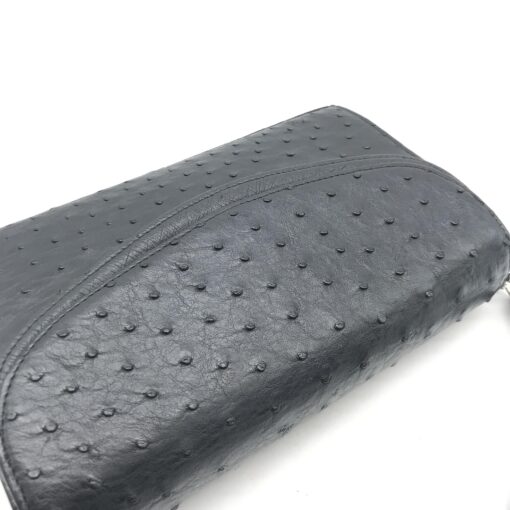No brand - Black Ostrich Leather Bag - Image 8