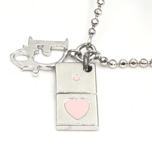 Christian Dior - Silver tone Pendant Necklace With Heart Detail - Image 8
