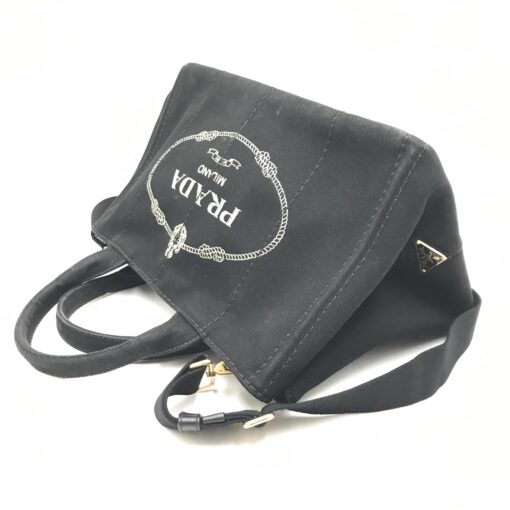 Prada - Black canvas canapa tote bag - Image 8