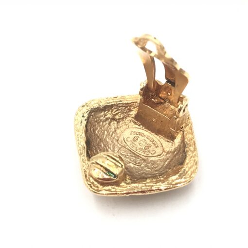 Chanel -  Coco Mark Diamond Shaped Earrings, Gold Plated - Image 9