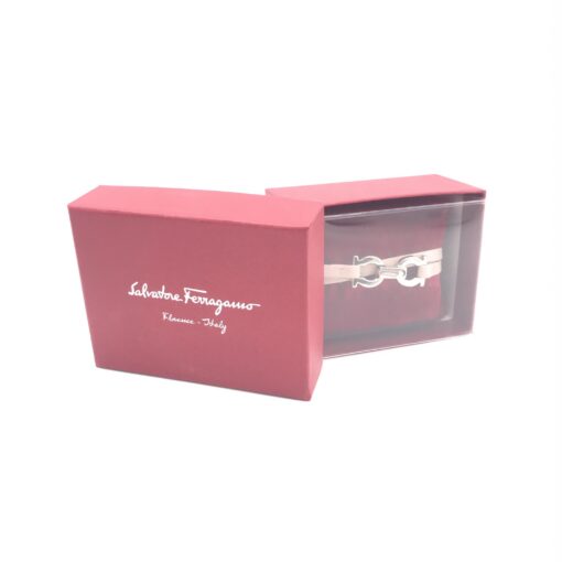 Salvatore Ferragamo - Gancini Bracelet, Pink leather - Image 9