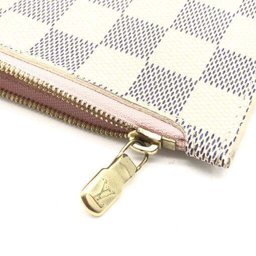 Louis Vuitton - Neverfull Pochette Damier Azur Rose Ballerine - Image 9