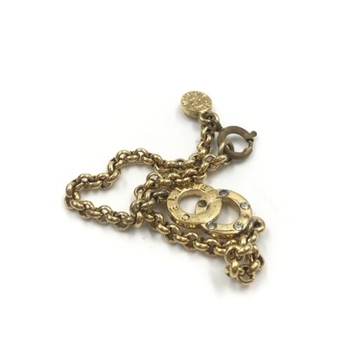 Celine - Gold Plated Chain Bracelet With Logo Charm - Image 9