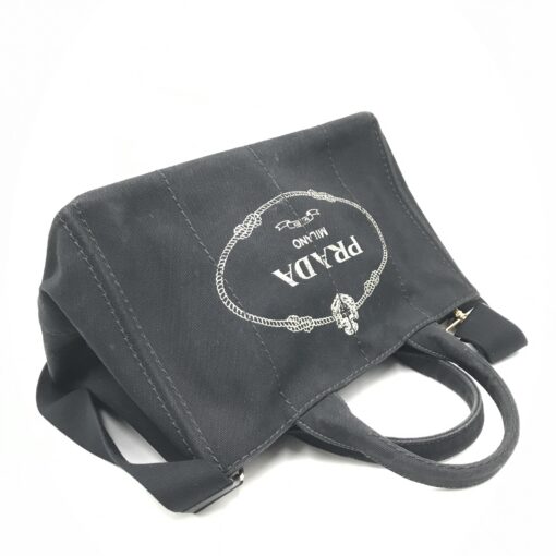 Prada - Black canvas canapa tote bag - Image 9