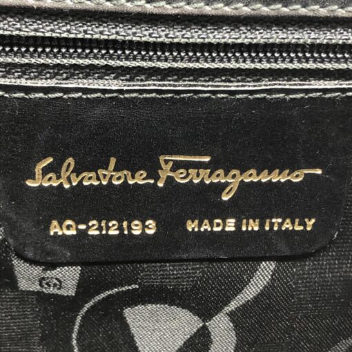 Salvatore Ferragamo - Black Leather Gancini Top Handle Handbag - Image 9