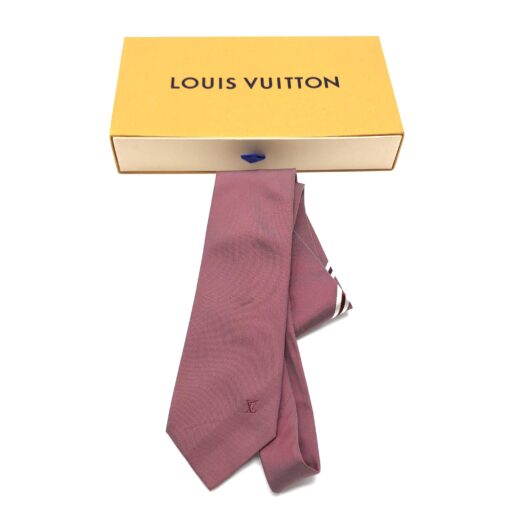 Louis Vuitton - Pink Silk Embroidered Logo Tie