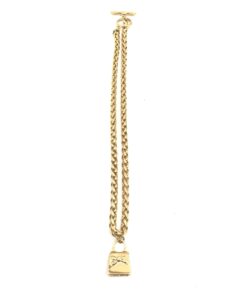 Fendi - Gold Plated Chain Necklace With Padlock Charm