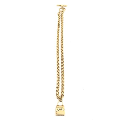 Fendi - Gold Plated Chain Necklace With Padlock Charm