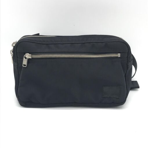 Porter - Black Waist Pouch With Zippered Compartments