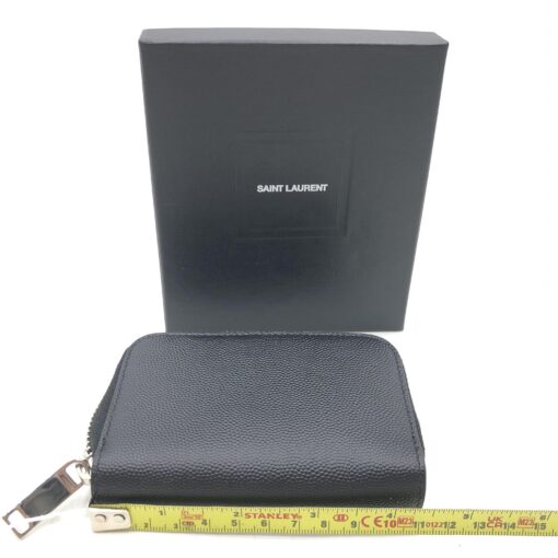 Yves Saint Laurent - Black grainy leather zip coin purse - Image 10