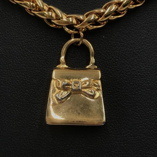 Fendi - Gold Plated Chain Necklace With Padlock Charm - Image 11