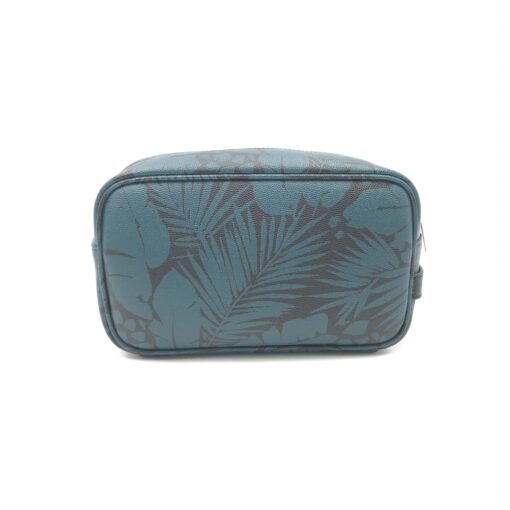 Yves Saint Laurent - Blue Black Leaves Canvas Toiletry Handbag - Image 3