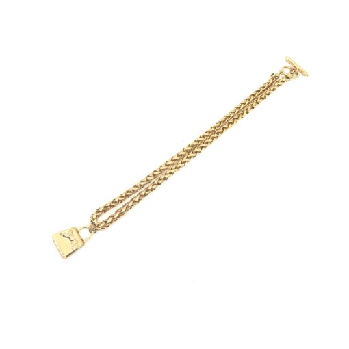 Fendi - Gold Plated Chain Necklace With Padlock Charm - Image 3