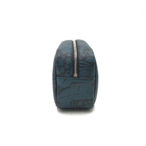 Yves Saint Laurent - Blue Black Leaves Canvas Toiletry Handbag - Image 4
