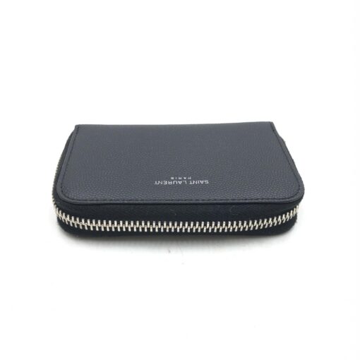 Yves Saint Laurent - Black grainy leather zip coin purse - Image 5