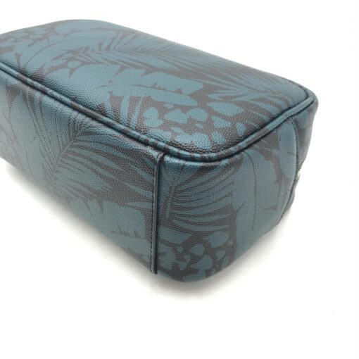 Yves Saint Laurent - Blue Black Leaves Canvas Toiletry Handbag - Image 7