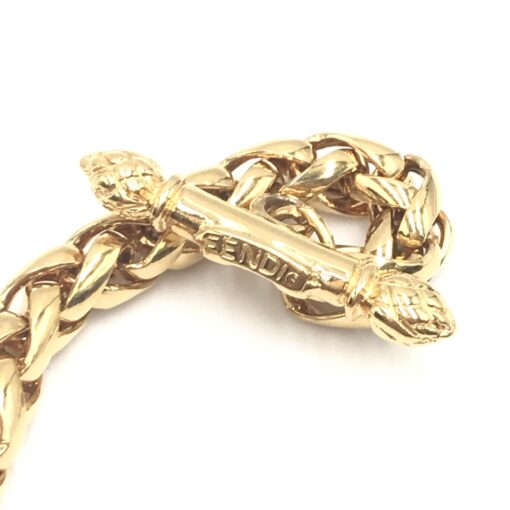 Fendi - Gold Plated Chain Necklace With Padlock Charm - Image 7