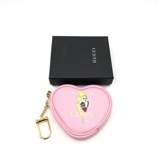 Gucci - Pink heart-shaped coin case