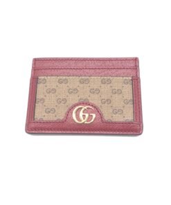 Gucci - GG Supreme Card Case In Burgundy