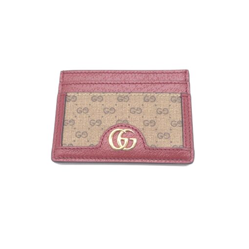 Gucci - GG Supreme Card Case In Burgundy