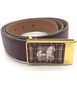 Hermès - Leather Belt With Horse Buckle Design