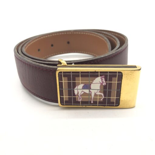 Hermès - Leather Belt With Horse Buckle Design