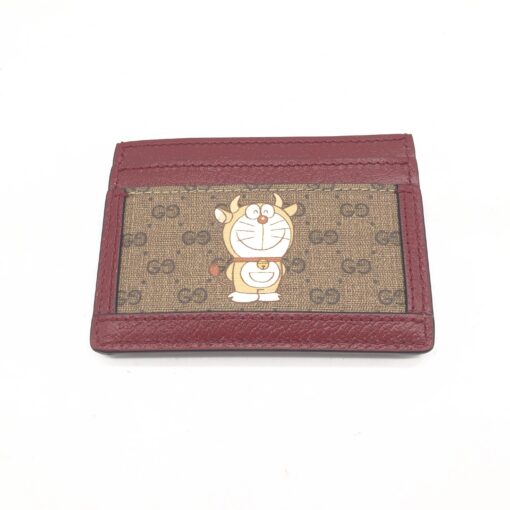 Gucci - GG Supreme Card Case In Burgundy - Image 2