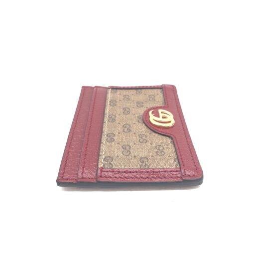 Gucci - GG Supreme Card Case In Burgundy - Image 3