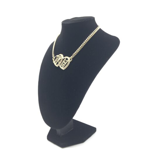 Chanel - Gold tone Heart Choker Necklace With Logo - Image 3