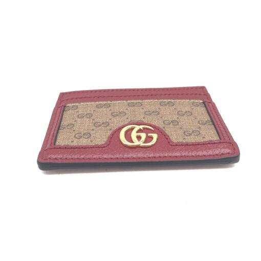 Gucci - GG Supreme Card Case In Burgundy - Image 4