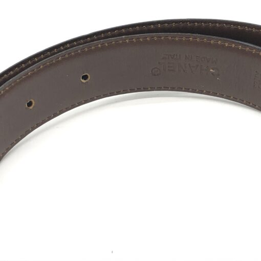 Chanel - Black Leather Belt  Size 42/105cm - Image 4