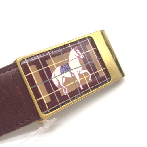 Hermès - Leather Belt With Horse Buckle Design - Image 4