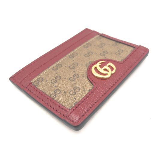 Gucci - GG Supreme Card Case In Burgundy - Image 5