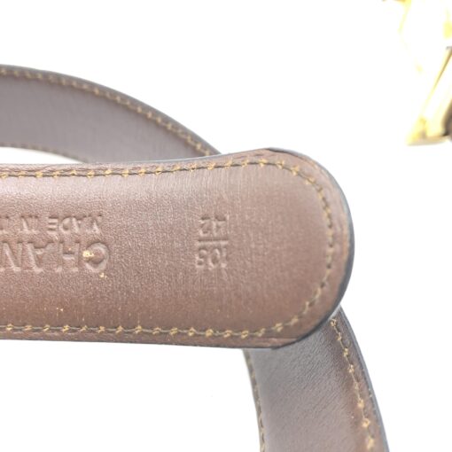 Chanel - Black Leather Belt  Size 42/105cm - Image 6