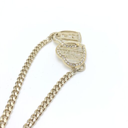 Chanel - Gold tone Heart Choker Necklace With Logo - Image 7