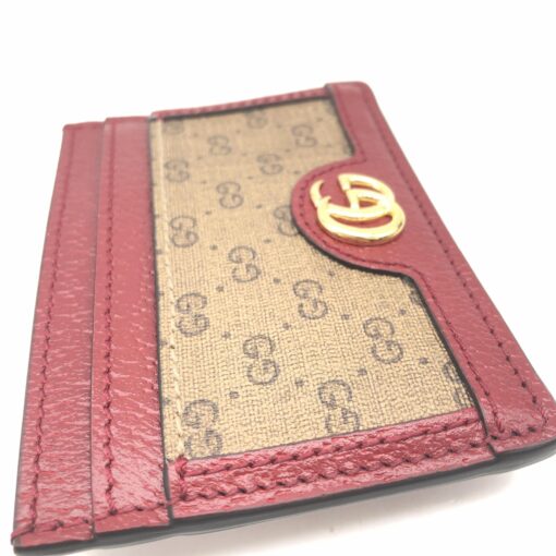 Gucci - GG Supreme Card Case In Burgundy - Image 8