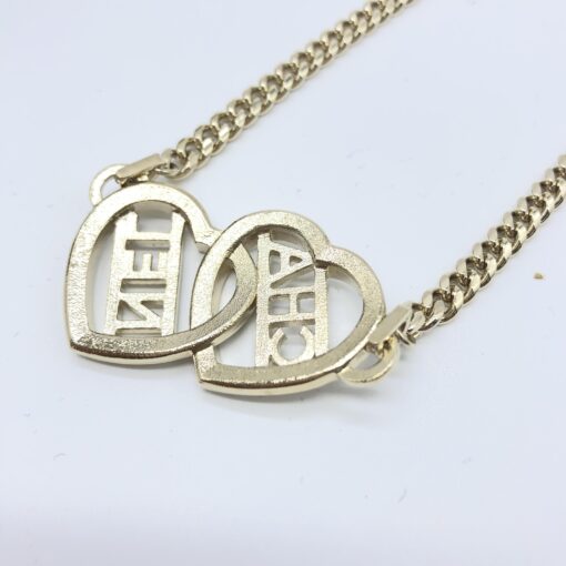 Chanel - Gold tone Heart Choker Necklace With Logo - Image 8