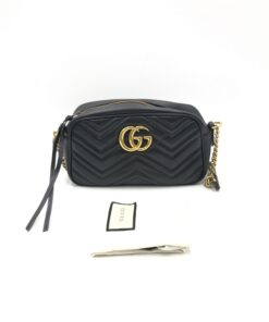 Gucci - GG Marmont Small Black Matelasse Camera Bag